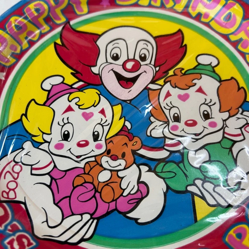Vintage Bozo's Clown Birthday Babies Paper Plates Party Decoration 1992 NOS 8Qty